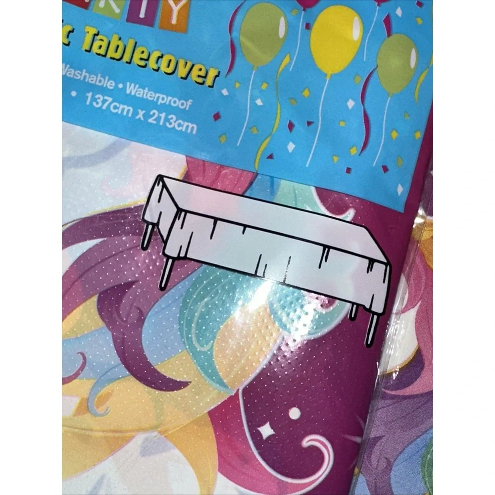 DG Party Dazzling Rainbow Unicorn Birthday Supplies Plates Napkins Tablecloth